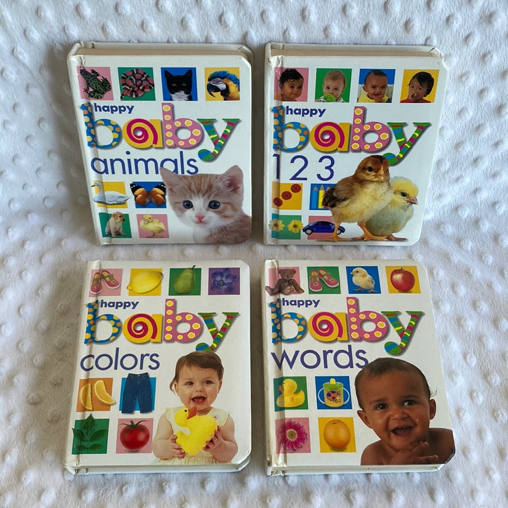 Happy Baby Books Bundle of Four-Colors, 123, Animals, Words by priddy bicknell